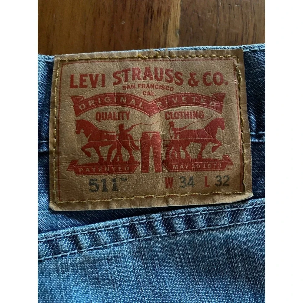 Levi's light wash men's 511 jeans slim straight fit‎ 34x32